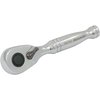 Dynamic Tools 1/4" Drive Stubby 48 Tooth Ratchet, Chrome Finish, 3.5" Long D001307